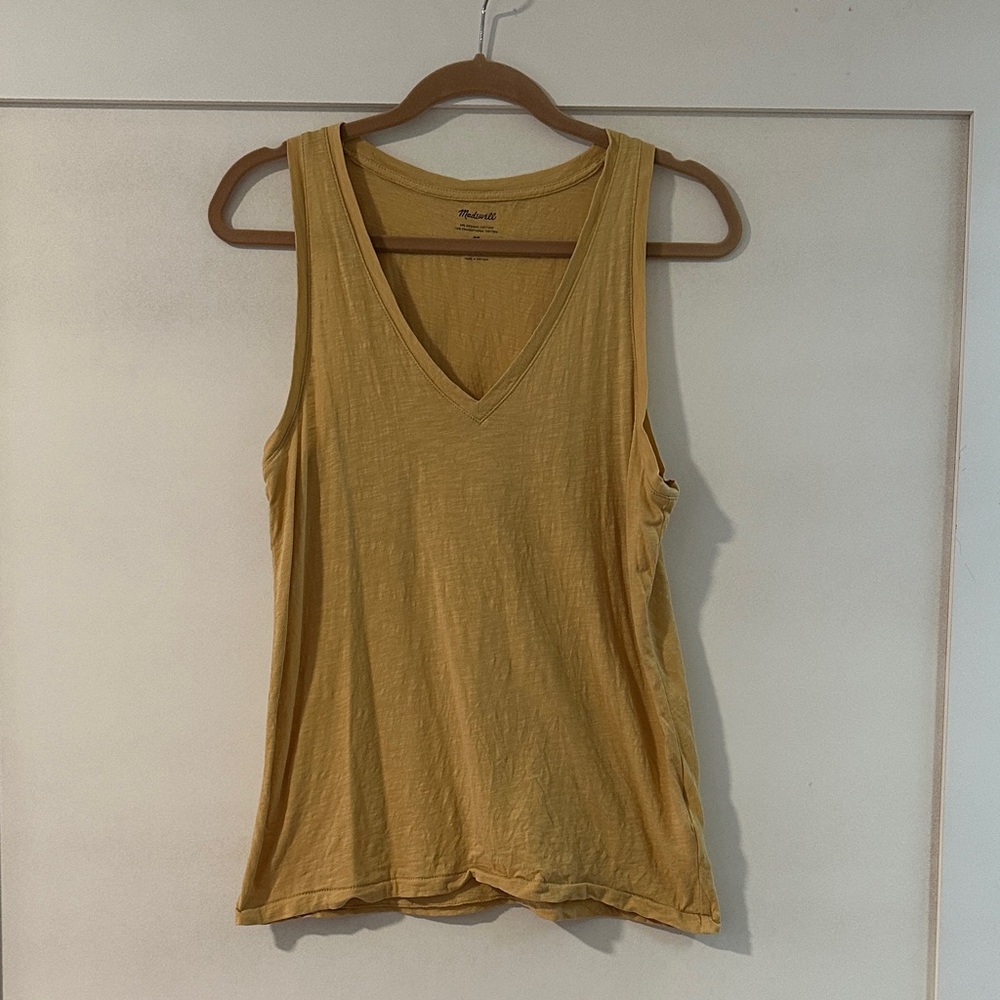 Madewell Mustard Yellow V-Neck Tank Top